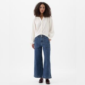 Women’s GAP High Rise Wide-Leg Utility Crop Jeans * Dark Wash* Sz. 14/32R * NWT